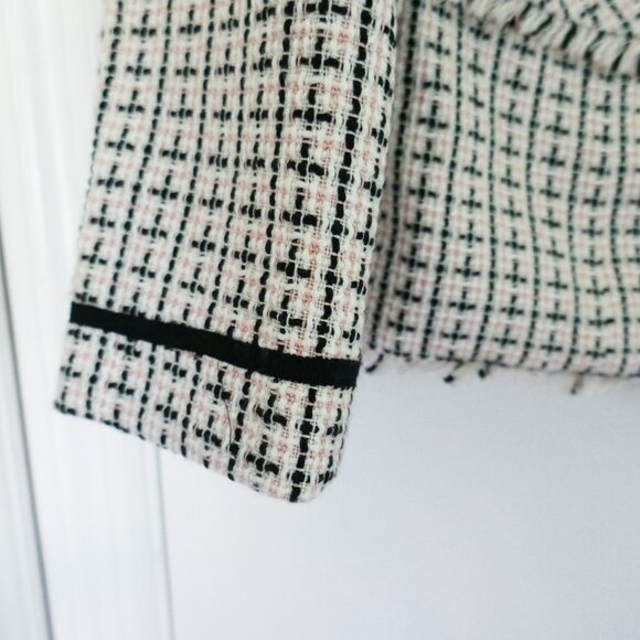 NWT vintage Lane Bryant tweed boucle blazer jacket pink black white size 16 - Picture 7 of 8